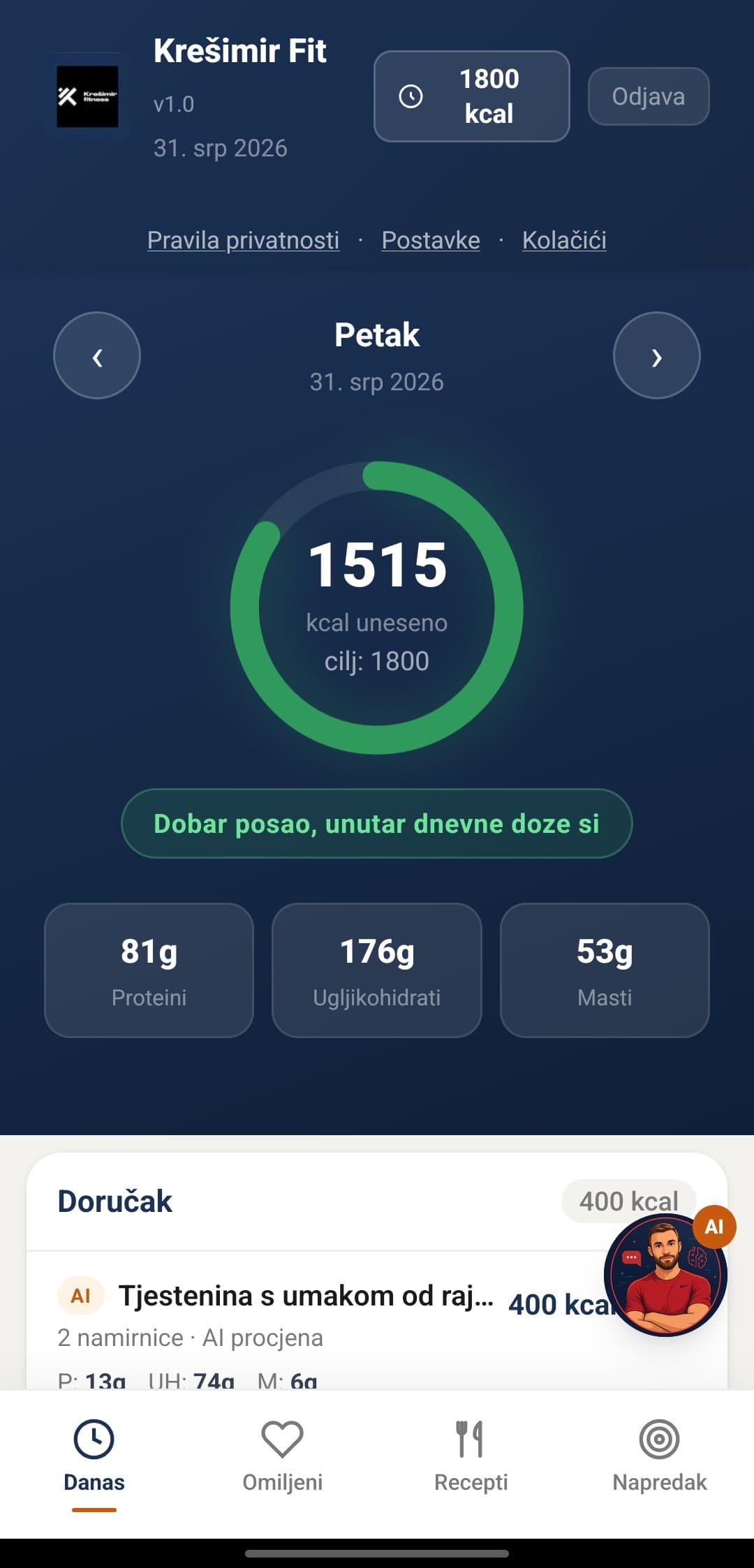 KF Tracker Web App