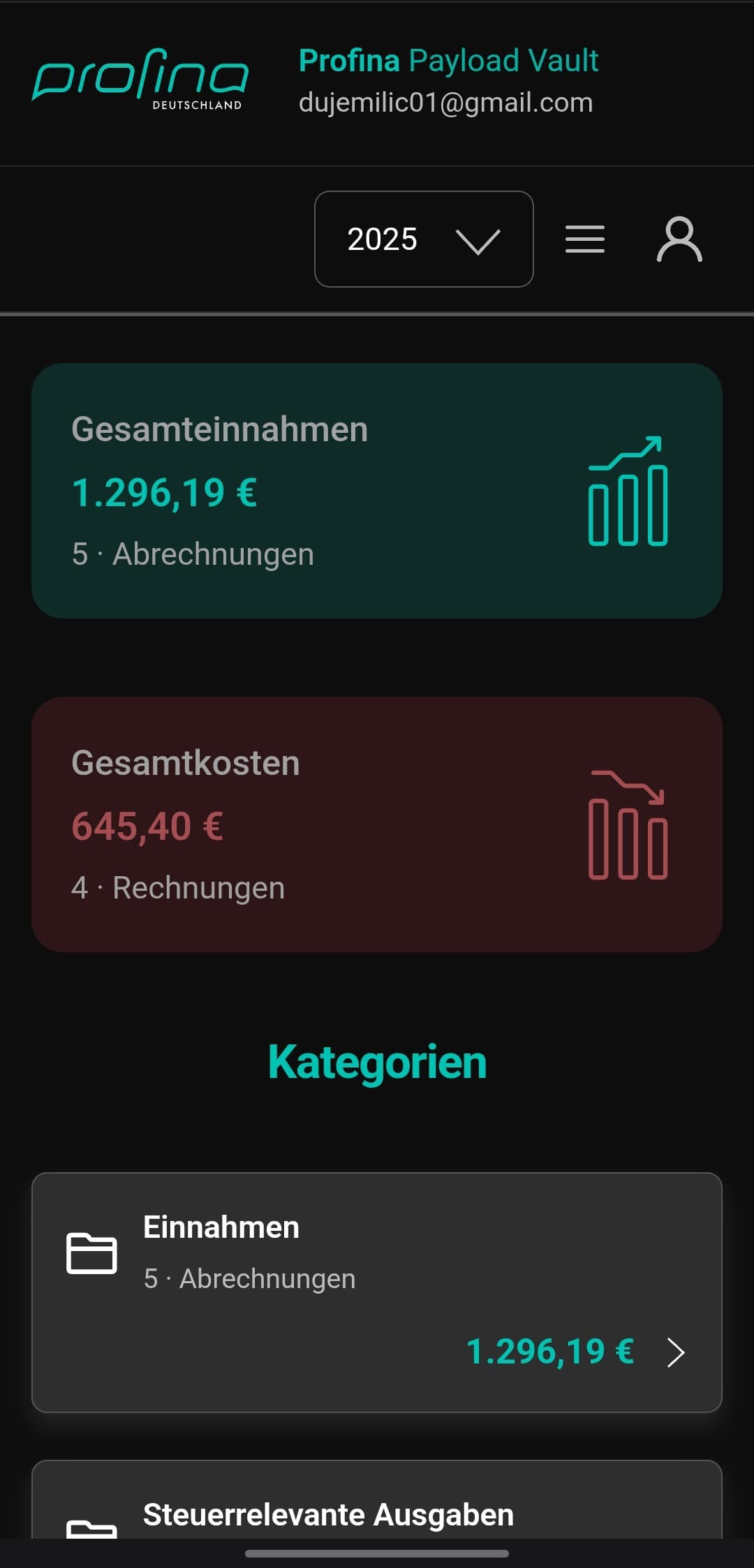 Profina CRM Web App