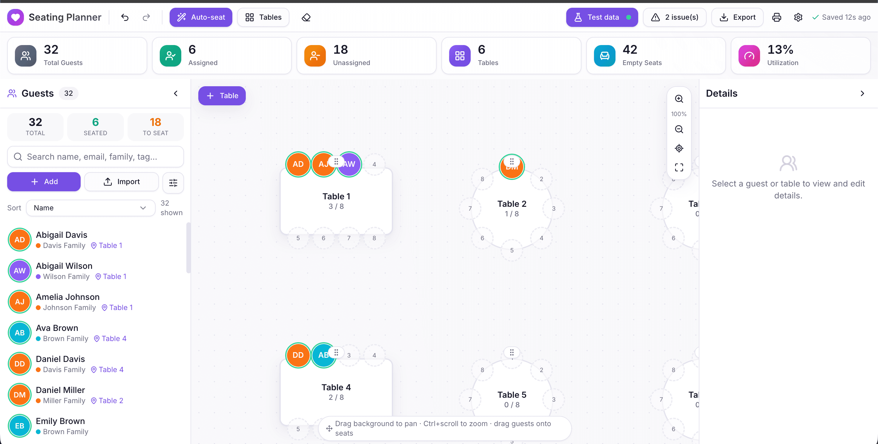 Wedding Seating Planner Web App